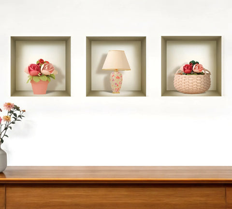 11 Lil Faux Niche 3D Peel and Stick Wall Decals