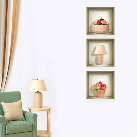 44 Lil Faux Niche 3D Peel and Stick Wall Decals