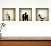 55 Set of Three Eli Faux Niche 3D Peel and Stick Wall Decals