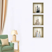 11 Set of Three Noa Faux Niche 3D Peel and Stick Wall Decals