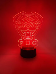 Pug Dog LED Lamp | Pug Face Light | Gift for Pug Pet Owners