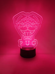 Pug Dog LED Lamp | Pug Face Light | Gift for Pug Pet Owners
