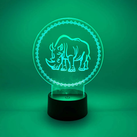 Rhino LED Lamp | Rhinoceros Light | Zoo & Safari Animal Gift