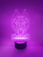 Staffordshire Bull Terrier LED Lamp | "Staffie" Dog Light
