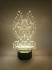 Staffordshire Bull Terrier LED Lamp | "Staffie" Dog Light