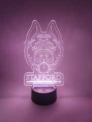 Staffordshire Bull Terrier LED Lamp | "Staffie" Dog Light