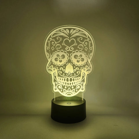 Sugar Skull LED Light | Calavera - Day of the Dead Lamp
