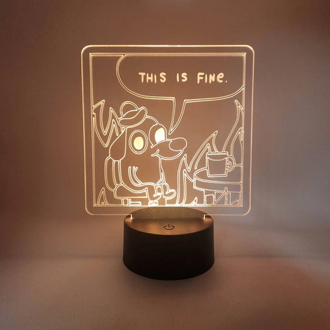 This is Fine LED Light | Comic Strip Dog Lamp | Novelty Gift