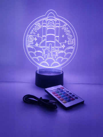 To The Moon Rocket Lamp | Spaceship LED Light | Space Gifts