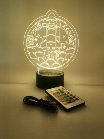 To The Moon Rocket Lamp | Spaceship LED Light | Space Gifts