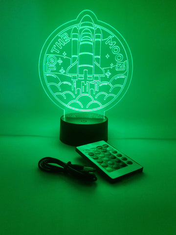 To The Moon Rocket Lamp | Spaceship LED Light | Space Gifts