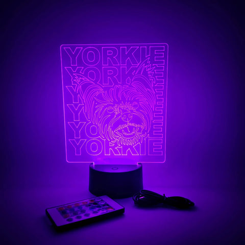 Yorkshire Terrier LED Lamp | "Yorkie" Dog Light Gift