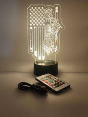 American Motorcycle Lamp | Biker Gift | Flag & Bike Light