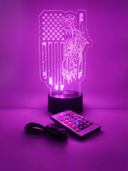 American Motorcycle Lamp | Biker Gift | Flag & Bike Light