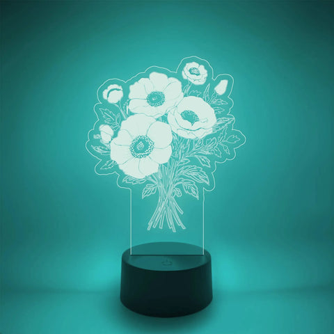 Anemone Flower Bouquet LED Lamp | Gift for Grandma or Mom