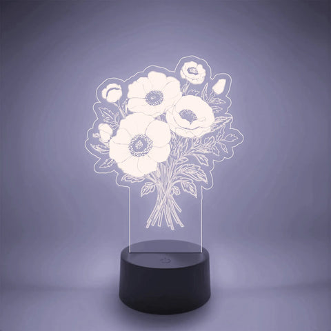Anemone Flower Bouquet LED Lamp | Gift for Grandma or Mom