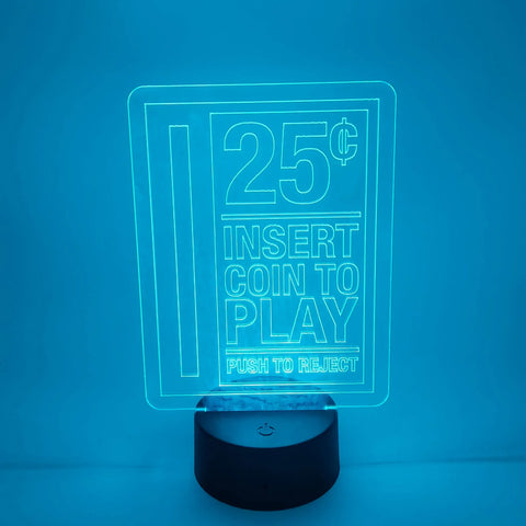 Arcade "Insert Coin to Play" Lamp | Game Room LED Light
