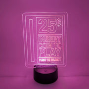 Arcade "Insert Coin to Play" Lamp | Game Room LED Light