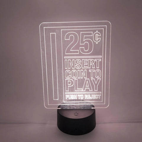 Arcade "Insert Coin to Play" Lamp | Game Room LED Light