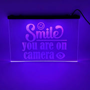 Color Changing LED Sign - Smile, You're on Camera (Hanging)