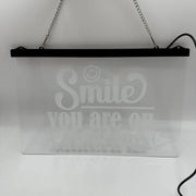 Color Changing LED Sign - Smile, You're on Camera (Hanging)