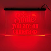 Color Changing LED Sign - Smile, You're on Camera (Hanging)