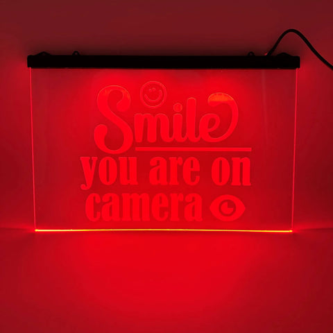 Color Changing LED Sign - Smile, You're on Camera (Hanging)