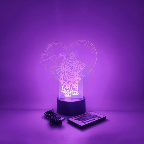 Kitten Lamp | Cute Kitty Cat LED Light | Gift for Cat Lovers