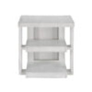 Sunset Trading Dover 24" Large Square Side End Table with Storage Shelves | Cerused White Oak Wood