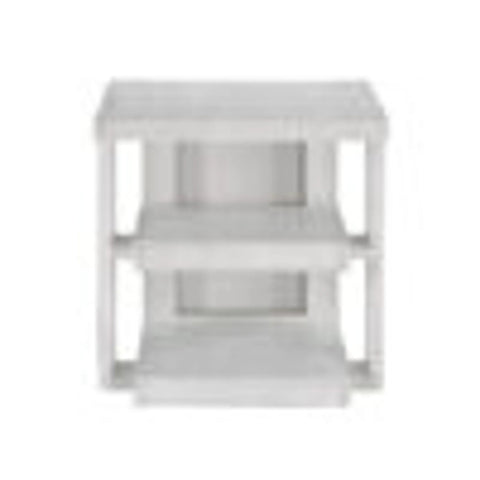 Sunset Trading Dover 24" Large Square Side End Table with Storage Shelves | Cerused White Oak Wood