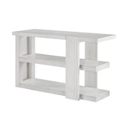 Sunset Trading Dover 30"H x 18"D x 50" Wide Rectangular Sofa Table with Storage Shelves | Cerused White Oak Wood