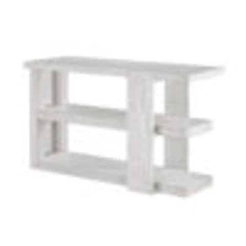 Sunset Trading Dover 30"H x 18"D x 50" Wide Rectangular Sofa Table with Storage Shelves | Cerused White Oak Wood