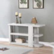 Sunset Trading Dover 30"H x 18"D x 50" Wide Rectangular Sofa Table with Storage Shelves | Cerused White Oak Wood