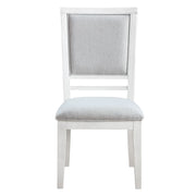 Sunset Trading Dover Dining Side Chair | Padded Upholstered Seat & Back | Set of 2 | Cerused White Oak Wood