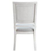 Sunset Trading Dover Dining Side Chair | Padded Upholstered Seat & Back | Set of 2 | Cerused White Oak Wood