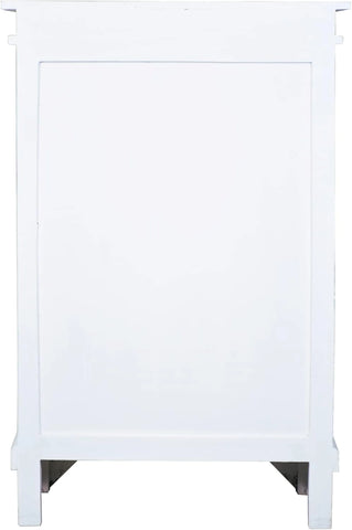 Sunset Trading Cottage Carved Accent Cabinet | Distressed White/Driftwood Brown Solid Wood | Fully Assembled Hall Table