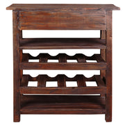Sunset Trading Cottage Wine Server with Drawer | Raftwood Brown Solid Wood | Fully Assembled Sideboard