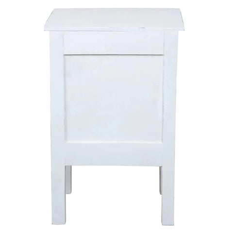 Sunset Trading Cottage End Table | Distressed White Solid Wood | Fully Assembled Nightstand
