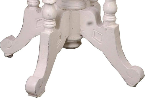 Sunset Trading Cottage Round Accent End Table | Distressed White/Raftwood Brown Solid Wood | Fully Assembled