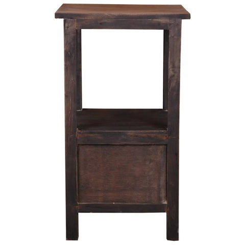 Sunset Trading Cottage Two Drawer End Side Table | Distressed Black/Raftwood Brown Solid Wood | Fully Assembled
