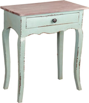 Sunset Trading Cottage Table | Bahama Blue/Natural Limewash Solid Wood | Fully Assembled