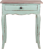 Sunset Trading Cottage Table | Bahama Blue/Natural Limewash Solid Wood | Fully Assembled