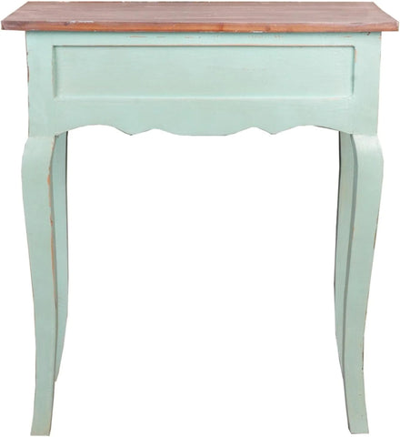 Sunset Trading Cottage Table | Bahama Blue/Natural Limewash Solid Wood | Fully Assembled
