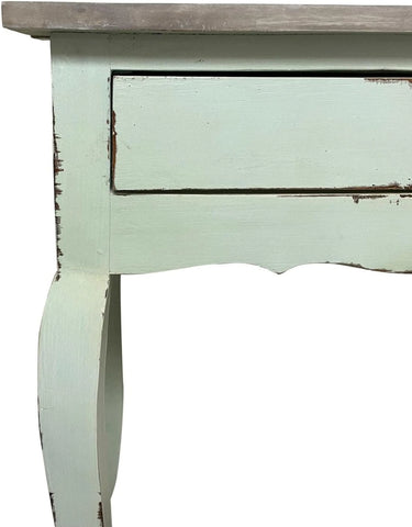 Sunset Trading Cottage Table | Bahama Blue/Natural Limewash Solid Wood | Fully Assembled