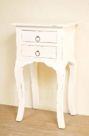 Sunset Trading Cottage Side End Table | Distressed White Solid Wood | Fully Assembled