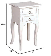 Sunset Trading Cottage Side End Table | Distressed White Solid Wood | Fully Assembled