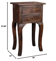 Sunset Trading Cottage Side End Table | Vintage Iron Brown Solid Wood | Fully Assembled