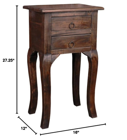 Sunset Trading Cottage Side End Table | Vintage Iron Brown Solid Wood | Fully Assembled