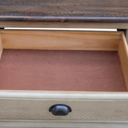 Sunset Trading Shades of Sand Console Sofa Table | Cream/Walnut Brown Solid Wood