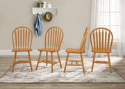 Sunset Trading Oak Selections Windsor Arrowback Dining Chair | Light Oak Finish Solid Wood | Set of 4 Sidechairs